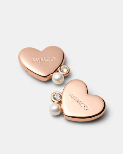 Mimco Heart Cluster Stud Earrings - Rose Gold