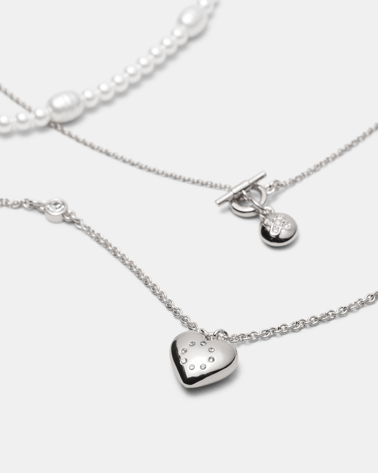 Lovely Trio Necklace - Silver