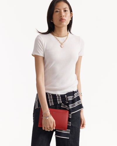 Yvette Gusset Pouch - Lipstick Red