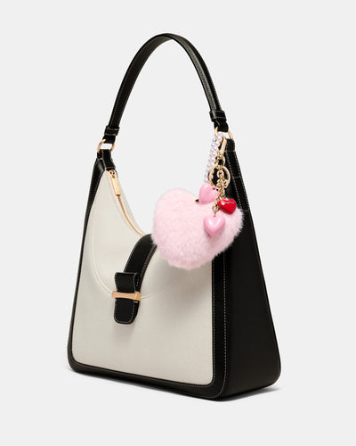 Pearl Heart Bag Charm - Pale Pink