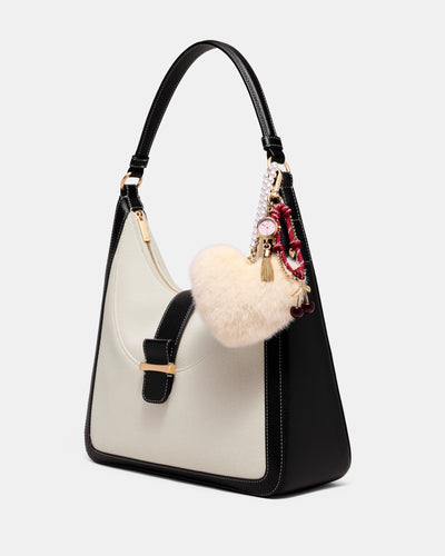 Pearl Heart Bag Charm - Buttermilk