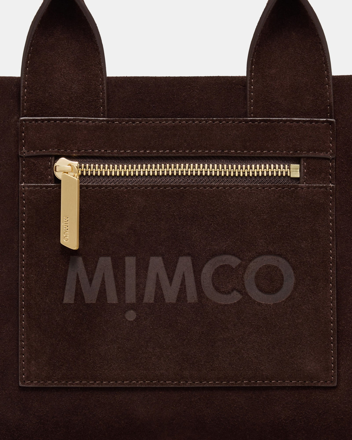 Patch Leather Mini Tote Bag - Chocolate
