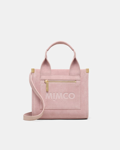 Patch Leather Mini Tote Bag - Pink Salt