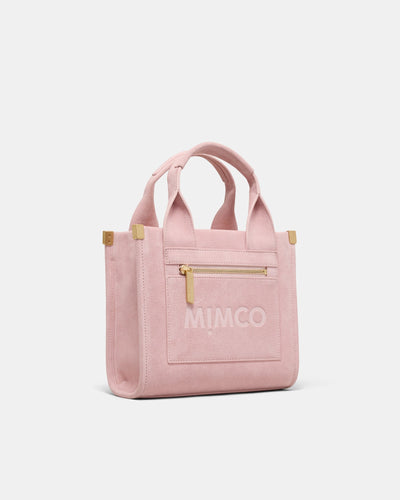 Patch Leather Mini Tote Bag - Pink Salt