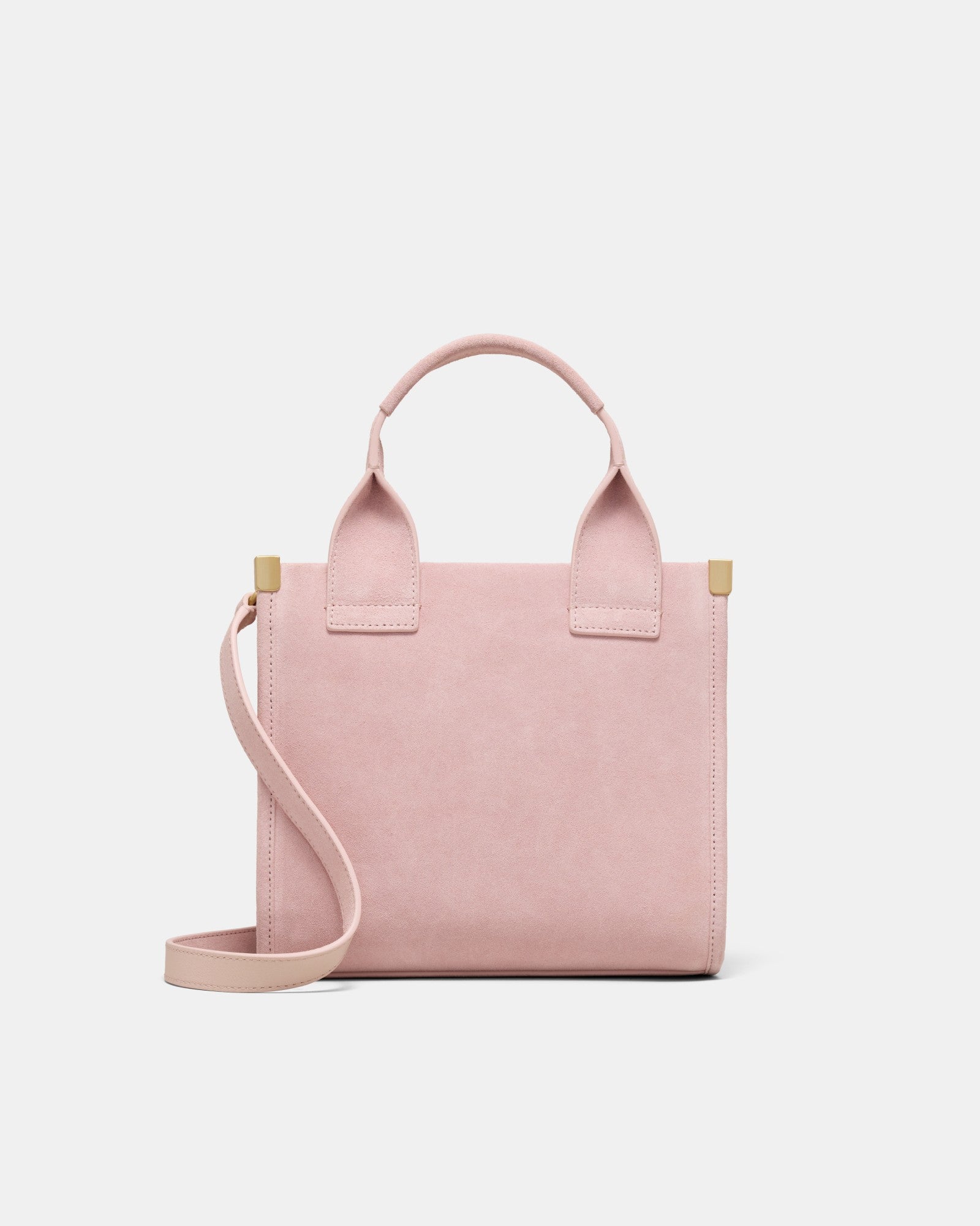 Patch Leather Mini Tote Bag - Pink Salt