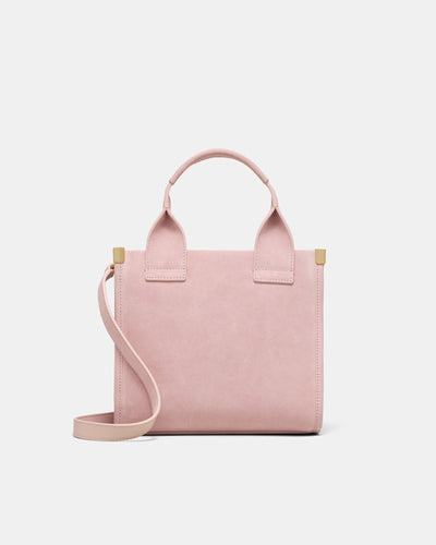 Patch Leather Mini Tote Bag - Pink Salt