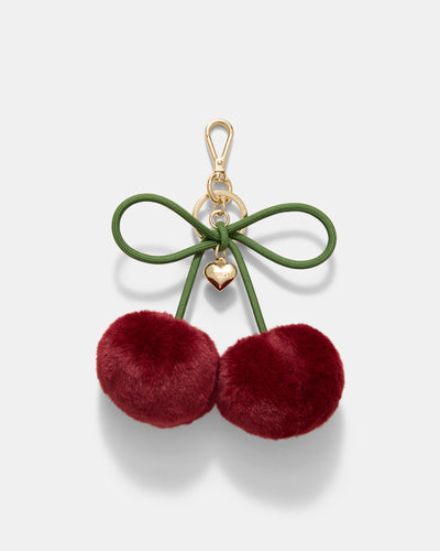 Cherry Keyring - Burgundy