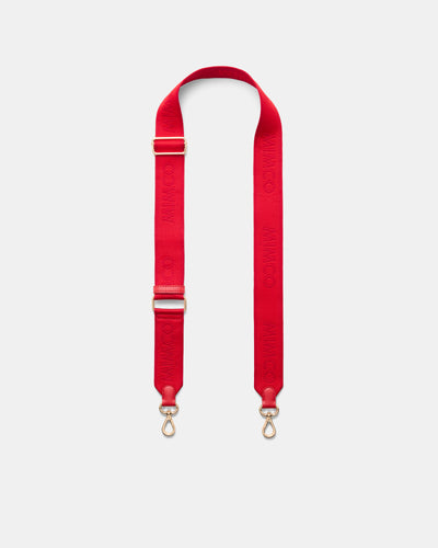 Stripe Webbing Bag Strap - Lipstick Red