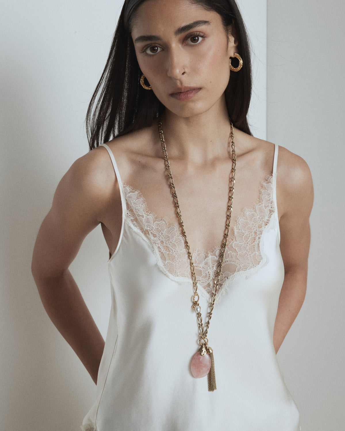 Gilded Long Necklace - Petal