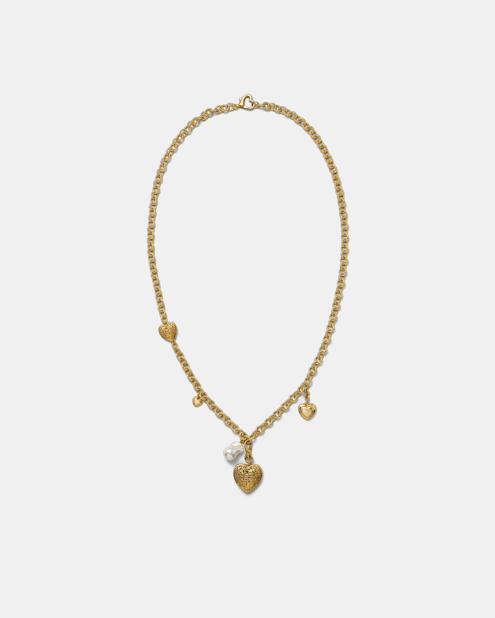 Fond Heart Long Necklace - Gold