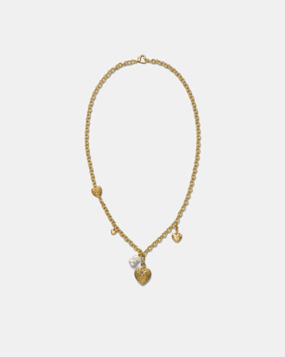 Fond Heart Long Necklace - Gold