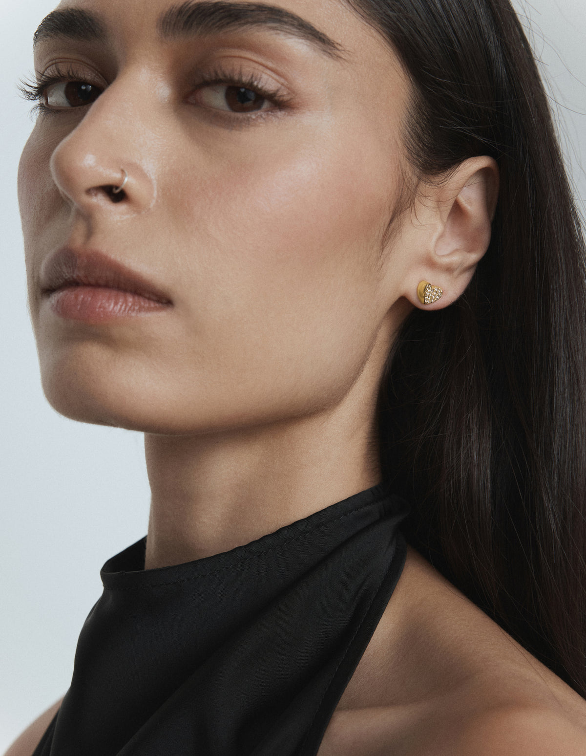Heart To Heart Stud - Gold