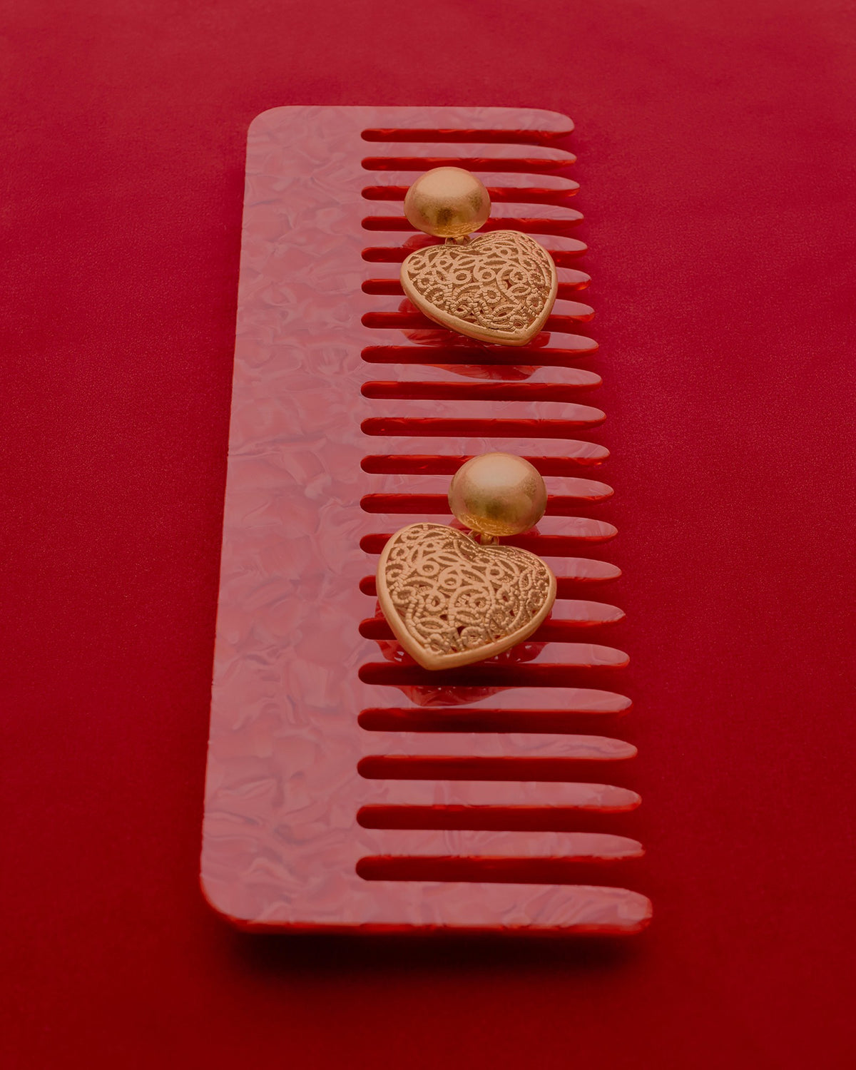 Fond Heart Drop Earrings - Gold