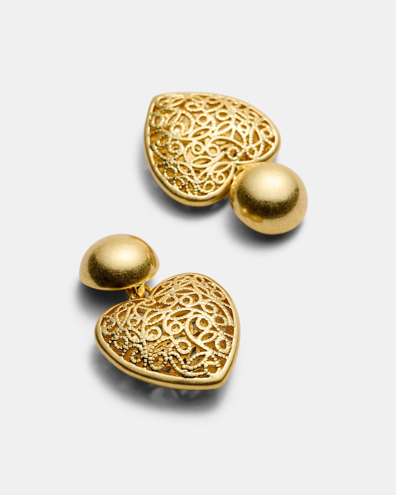 Fond Heart Drop Earrings - Gold