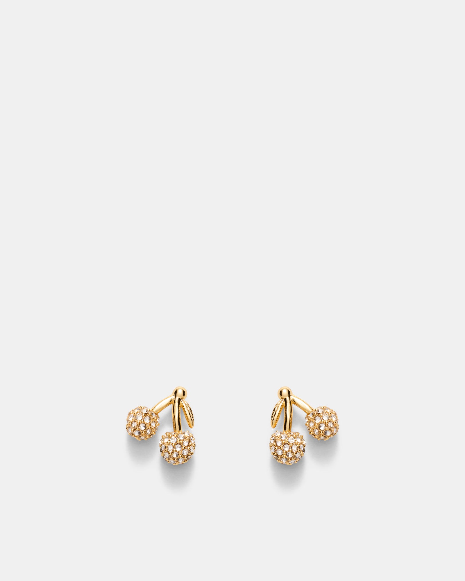 Cherry On Stud Earrings - Gold