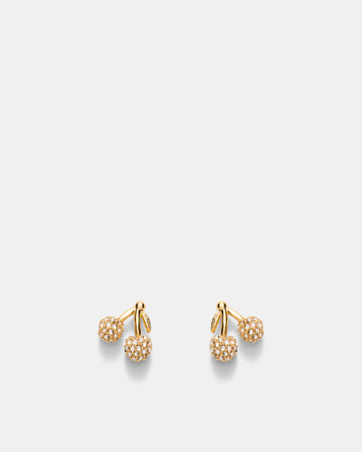 Cherry On Stud Earrings - Gold