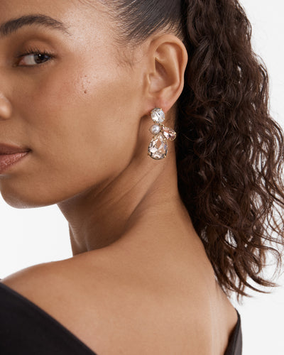 Bejewel Drop Earrings - Pearl