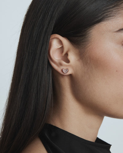 Heart To Heart Stud - Rose Gold