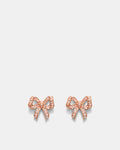 Tie A Bow Stud Earrings - Rose Gold