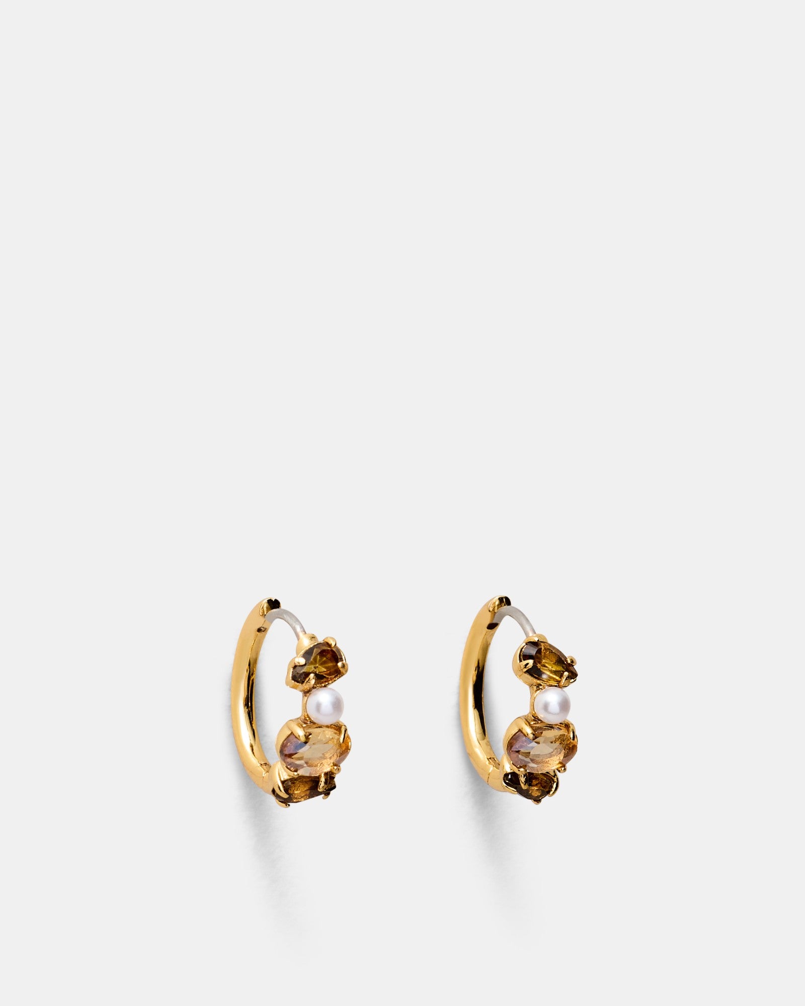 Bejewel Mini Hoop Earrings - TOFFEE