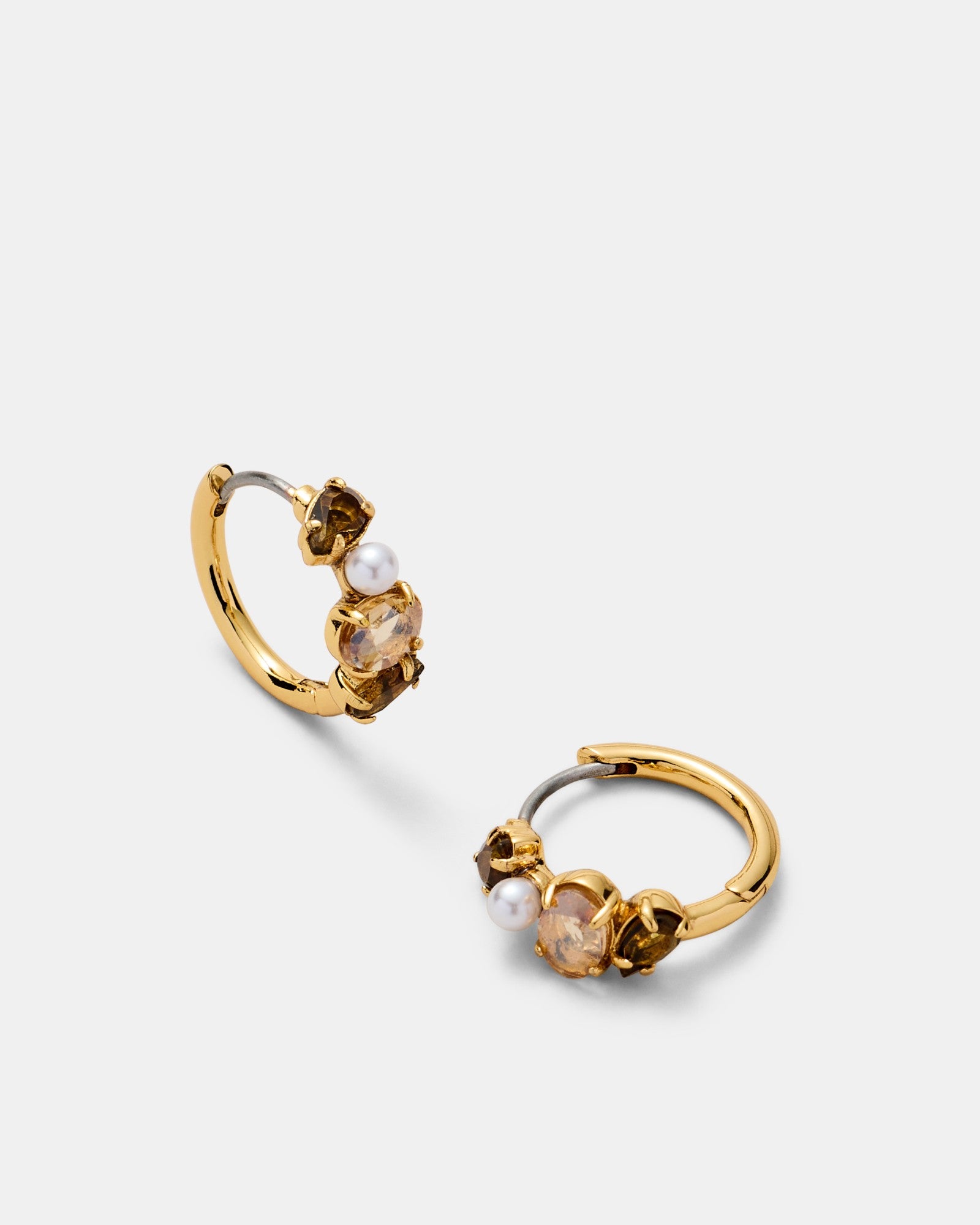 Bejewel Mini Hoop Earrings - TOFFEE