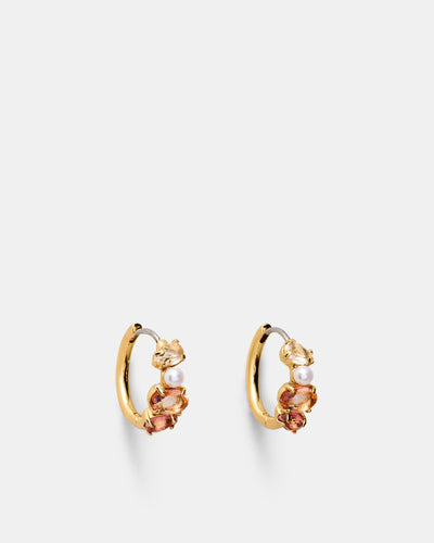 Bejewel Mini Hoop Earrings - Petal