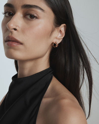 Bejewel Mini Hoop Earrings - Petal