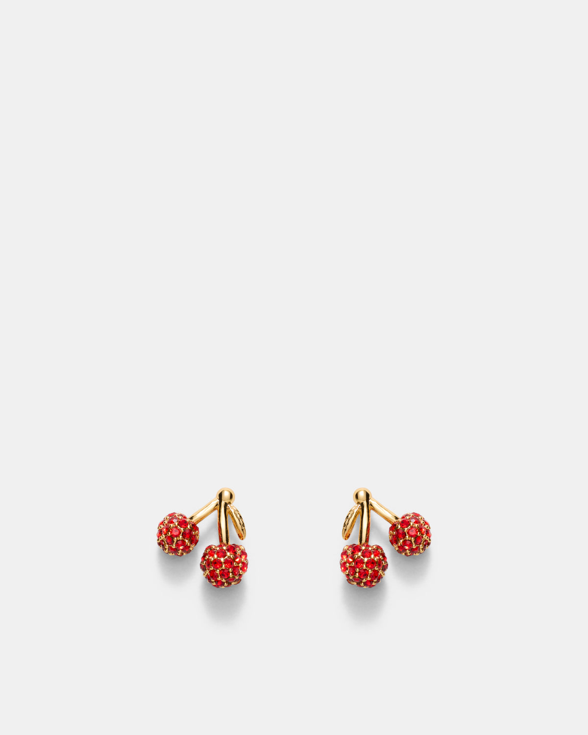 Cherry On Stud Earrings - Lipstick Red