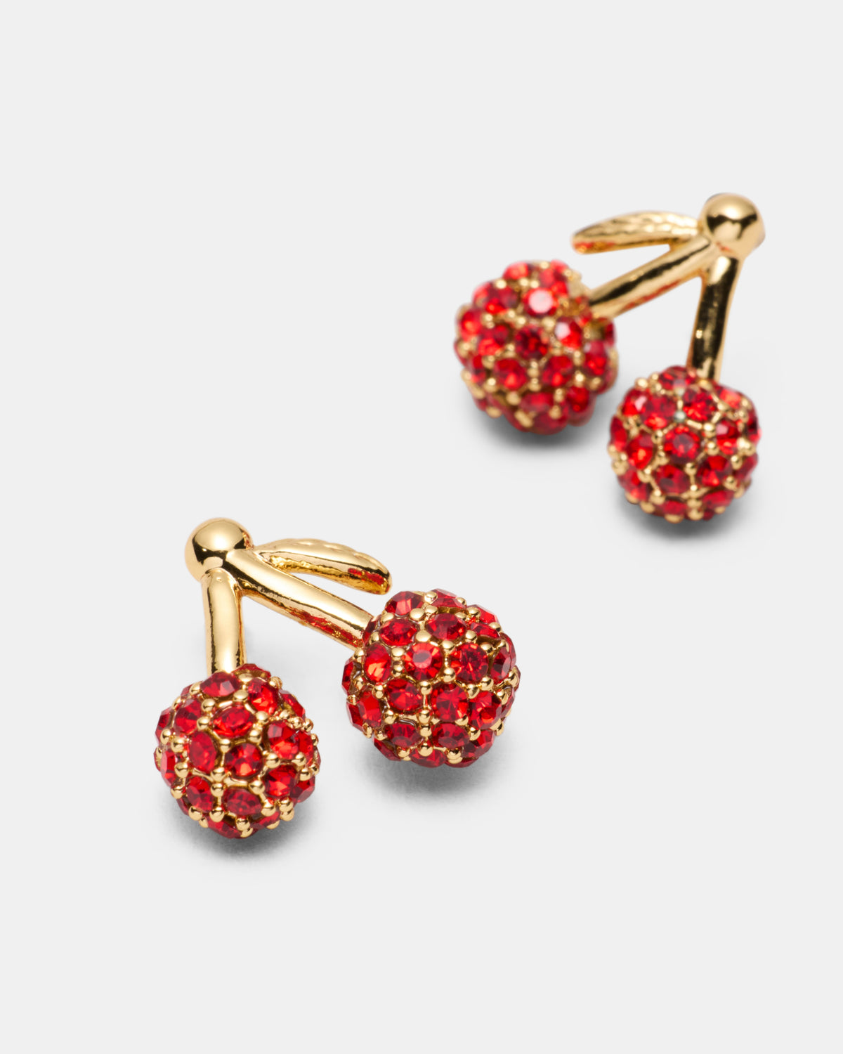 Cherry On Stud Earrings - Lipstick Red