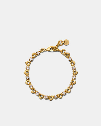 Hearted Chain Bracelet - Gold