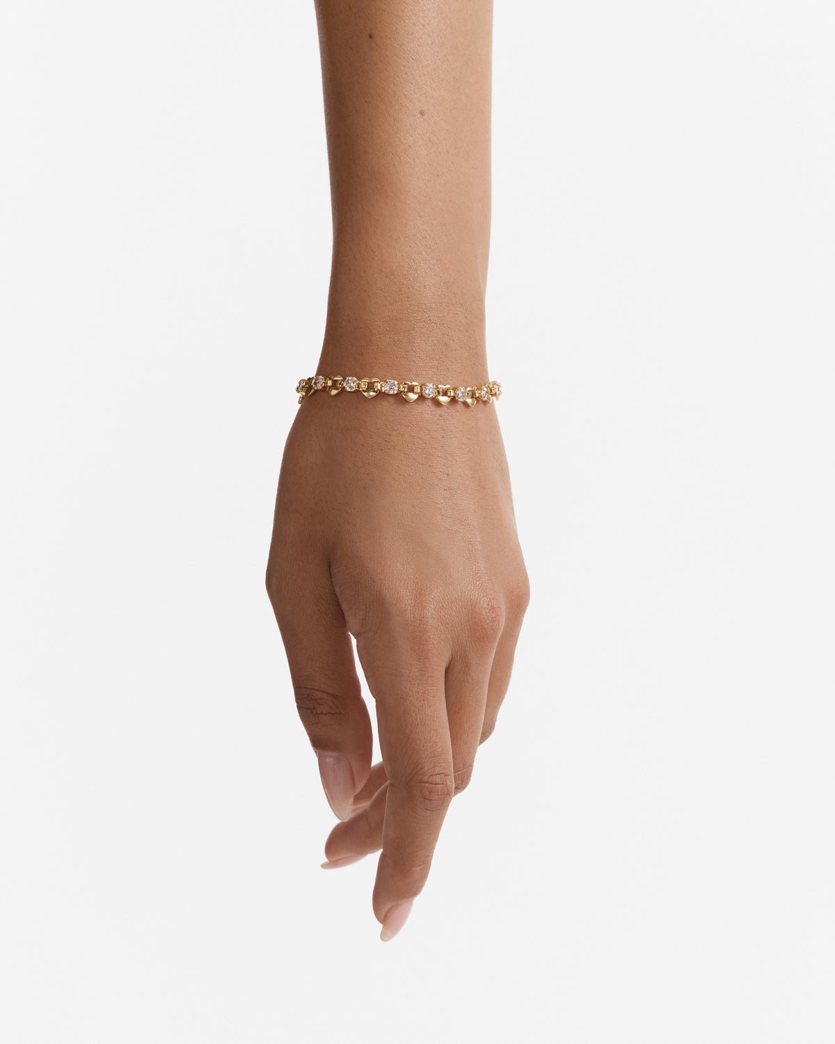 Hearted Chain Bracelet - Gold