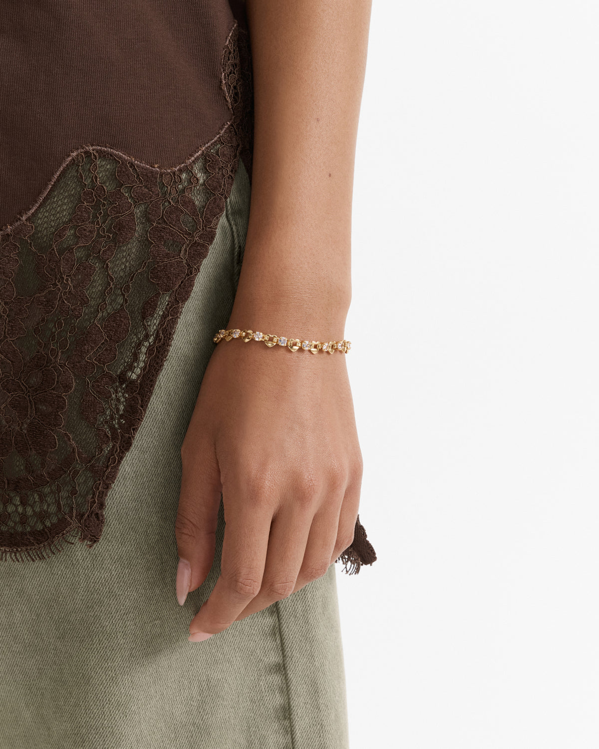 Hearted Chain Bracelet - Gold