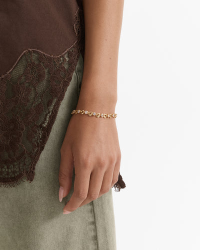 Hearted Chain Bracelet - Gold