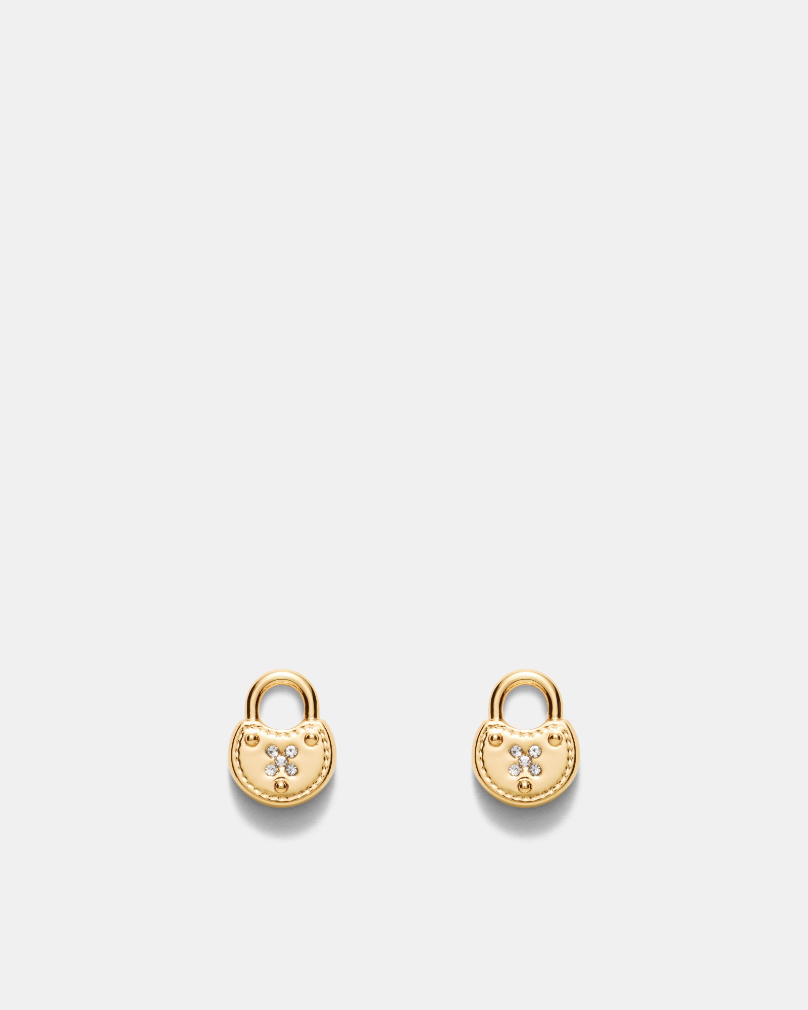 Lockette Stud Earrings - Gold