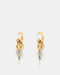 Lockette Charm Hoop Earrings - Gold