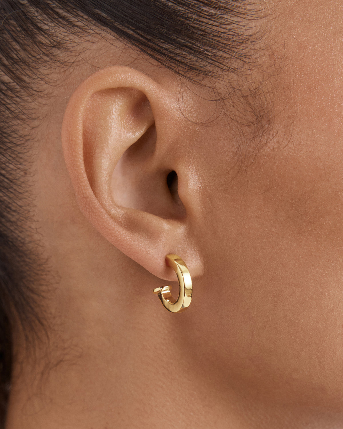 Lockette Charm Hoop Earrings - Gold