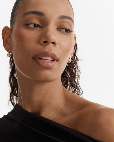 Forge Pearl Stud Earrings - Gold