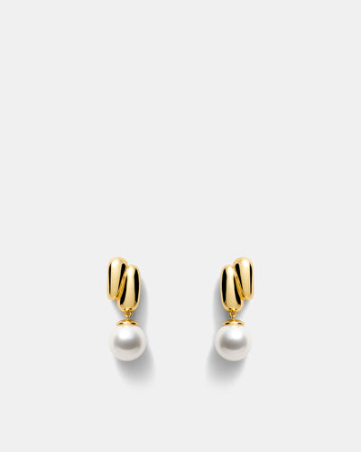 Classique Pearl Drop Earrings - Gold