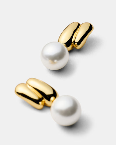 Classique Pearl Drop Earrings - Gold