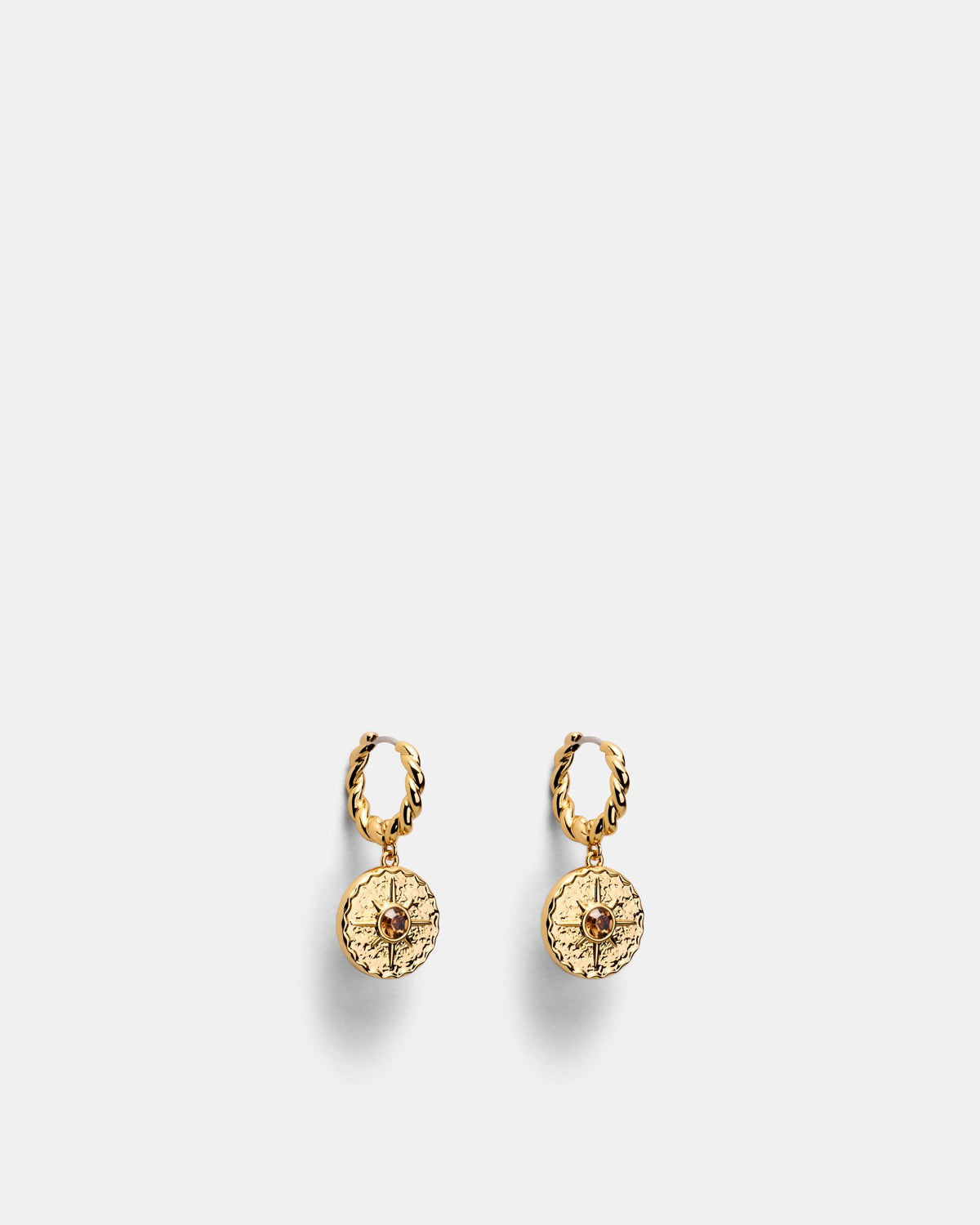 La Chance Charm Hoop Earrings - Gold