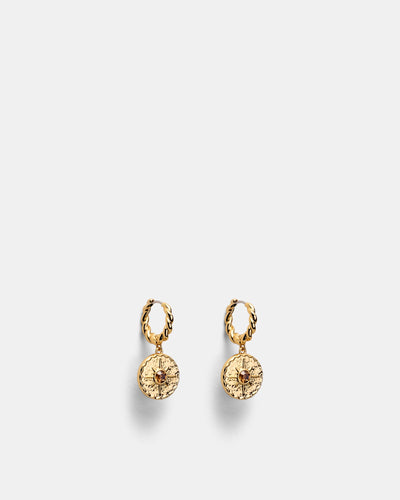 La Chance Charm Hoop Earrings - Gold