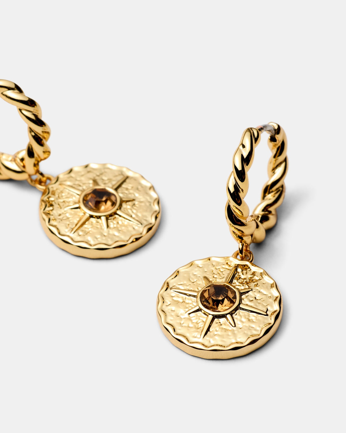 La Chance Charm Hoop Earrings - Gold