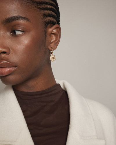 La Chance Charm Hoop Earrings - Gold