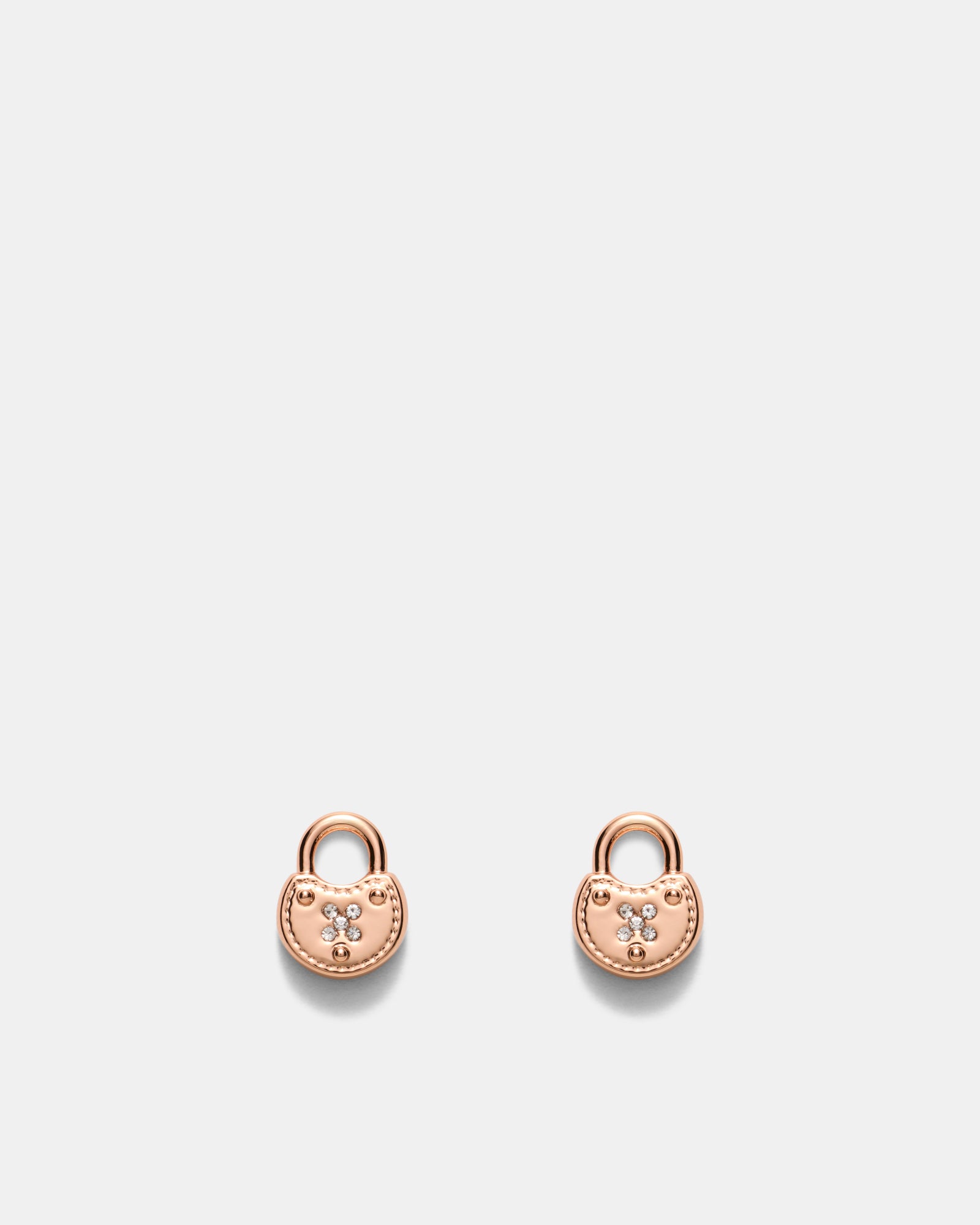 Lockette Stud Earrings - Rose Gold