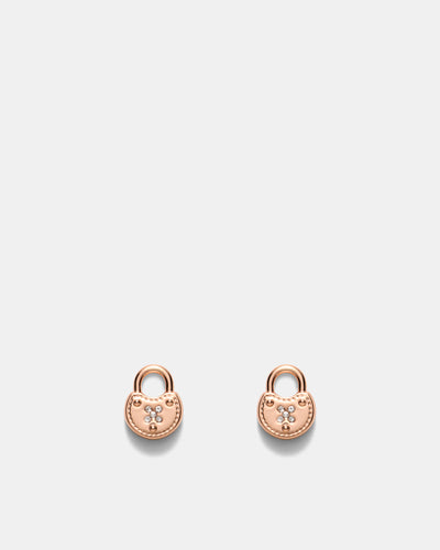 Lockette Stud Earrings - Rose Gold