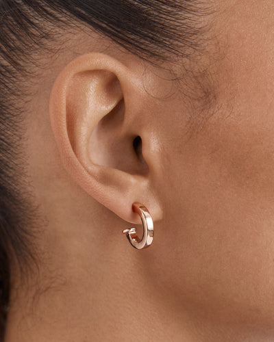 Lockette Charm Hoop Earrings - Rose Gold