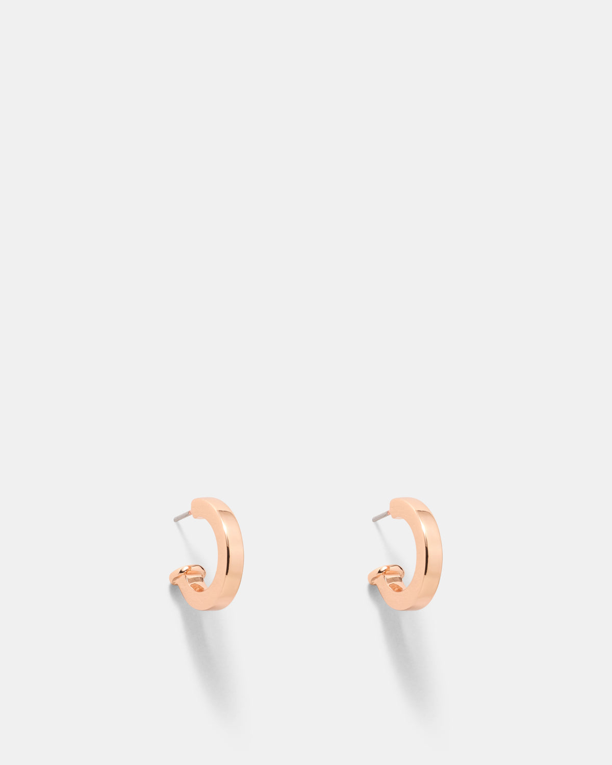 Lockette Charm Hoop Earrings - Rose Gold