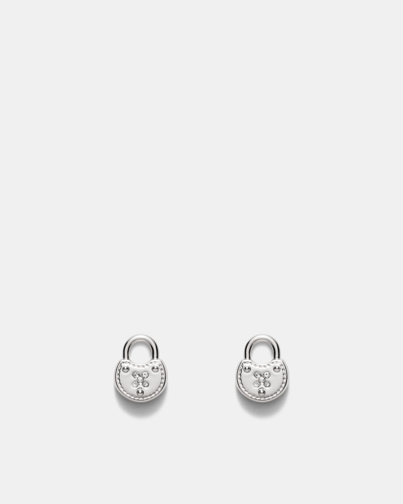 Lockette Stud Earrings - Silver