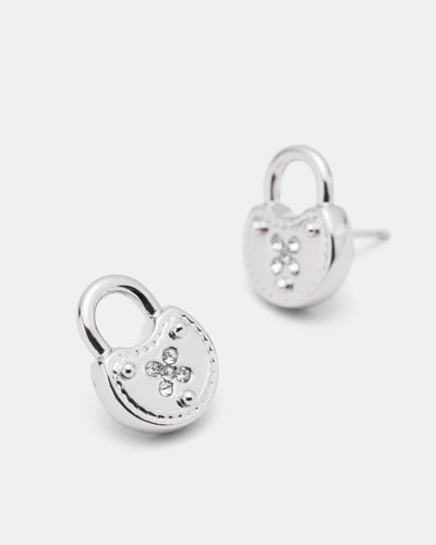 Lockette Stud Earrings - Silver