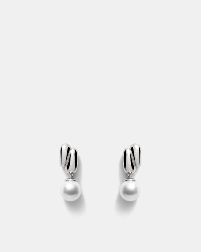 Classique Pearl Drop Earrings - Silver